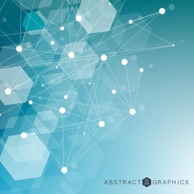 Bilim ağ desen, çizgiler ve noktalar bağlama. Genel ağ bağlantısı vektör