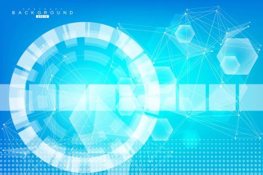 Bilimsel altıgen kalıbın modern fütüristik arka planı. Parçacık, tıbbi, teknoloji, kimya ve bilim için molekül yapısına sahip sanal soyut bir arka plan. Sosyal ağ vektörü.