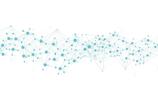 Patrón de red científica, líneas de conexión y puntos. Vector de conexión de red global — Vector de stock