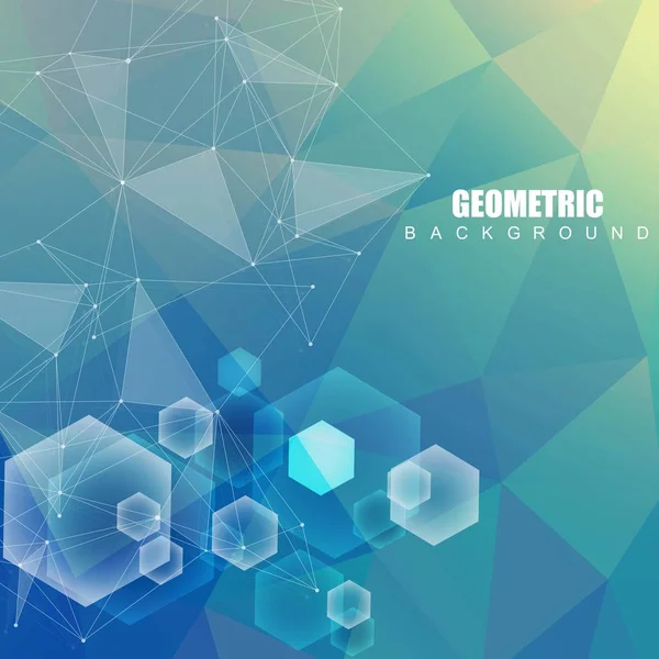 Modern futuristic background of the scientific hexagonal pattern. Virtual abstract background with particle, molecule structure for medical, technology, chemistry, science. Social network vector. — Stock Vector