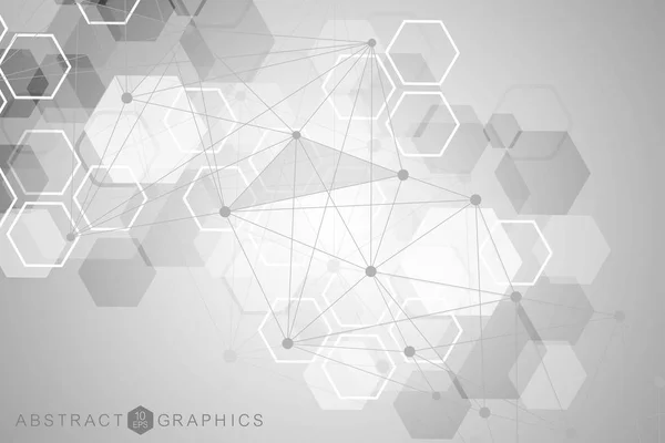 Big Data Visualization Background. Modern futuristic virtual abstract background. Science network pattern, connecting lines and dots. Global network connection vector. — Stock Vector