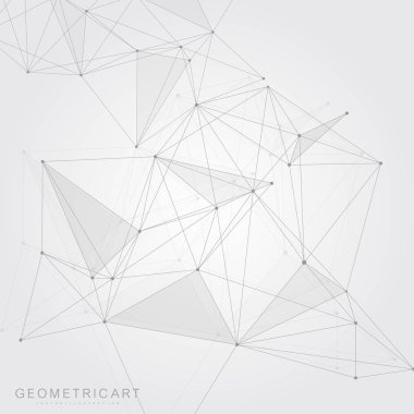 Bağlantılı çizgi ve noktalar ile geometrik arka plan. Yapısı molekül ve iletişim. Bilimsel kavram tasarımınız için. Tıp, teknoloji, bilim arka plan. Vektör çizim