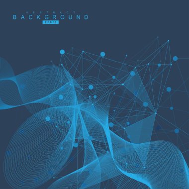 Büyük veri görselleştirme arka plan. Modern futuristik sanal arka plan. Bilim ağ desen, çizgiler ve noktalar bağlama. Genel ağ bağlantısı vektör.