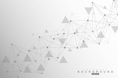 Büyük veri görselleştirme arka plan. Modern futuristik sanal arka plan. Bilim ağ desen, çizgiler ve noktalar bağlama. Genel ağ bağlantısı vektör.