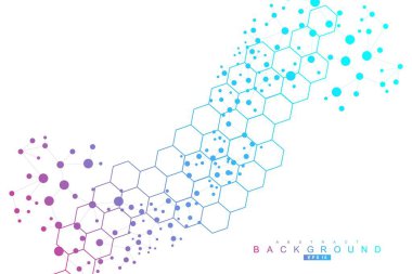 Structure molecule and communication. Dna, atom, neurons. Scientific concept for your design. Connected lines with dots. Medical, technology, chemistry, science background. Vector illustration. clipart