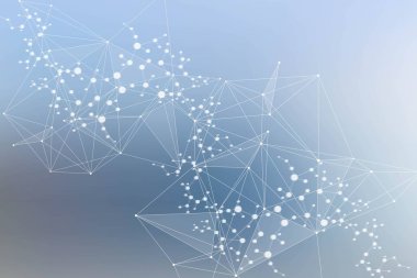 Bilimsel altıgen kalıbın modern fütüristik arka planı. Parçacık, tıbbi, teknoloji, kimya ve bilim için molekül yapısına sahip sanal soyut bir arka plan. Sosyal ağ vektörü