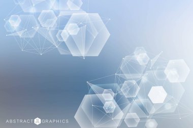 Büyük veri görselleştirme arka plan. Modern futuristik sanal arka plan. Bilim ağ desen, çizgiler ve noktalar bağlama. Genel ağ bağlantısı vektör.