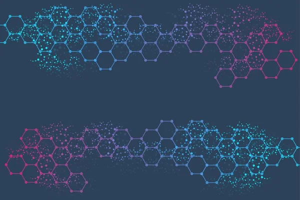 接続回線とドットの幾何学的な抽象的な背景。あなたの設計のための科学的概念。グローバル cryptocurrency blockchain ビジネス バナーのコンセプトです。ベクトル図 — ストックベクタ