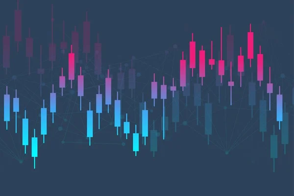 주식 시장 또는 forex 거래 그래프. 차트 in financial market vector illustration Abstract financial background — 스톡 벡터