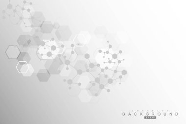 Altıgen soyut arkaplan. Büyük Veri Görselleştirme. Genel ağ bağlantısı. Tıp, teknoloji, bilim geçmişi. Vektör illüstrasyonu.