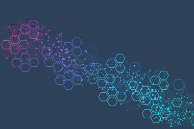 Büyük veri görselleştirme arka plan. Modern futuristik sanal arka plan. Bilim ağ desen, çizgiler ve noktalar bağlama. Genel ağ bağlantısı vektör.