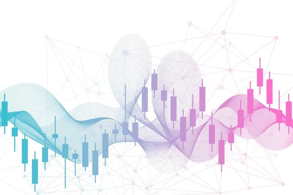 Aktienmarkt oder Devisenhandel Graph. Grafik in Finanzmarktvektorillustration Abstrakter Finanzhintergrund — Stockvektor