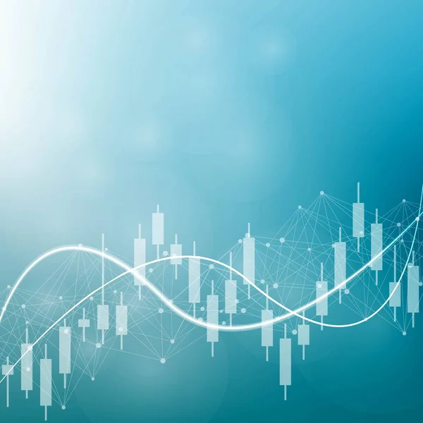 Aktienmarkt oder Devisenhandel Graph. Grafik in Finanzmarktvektorillustration Abstrakter Finanzhintergrund — Stockvektor