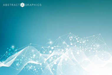 Büyük veri görselleştirme arka plan. Modern futuristik sanal arka plan. Bilim ağ desen, çizgiler ve noktalar bağlama. Genel ağ bağlantısı vektör.