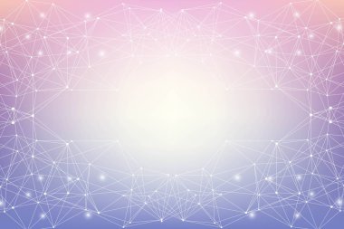 Bağlantılı çizgi ve noktalar ile geometrik arka plan. Yapısı molekül ve iletişim. Bilimsel kavram tasarımınız için. Tıp, teknoloji, bilim arka plan. Vektör çizim.