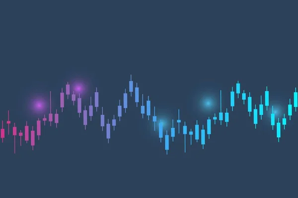 Aktienmarkt oder Devisenhandel Graph. Grafik in Finanzmarktvektorillustration Abstrakter Finanzhintergrund — Stockvektor