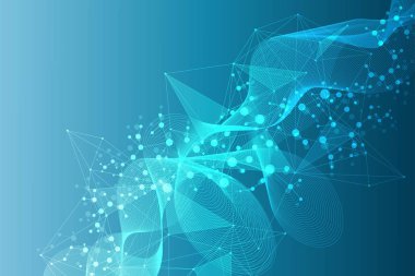 Büyük veri görselleştirme arka plan. Modern futuristik sanal arka plan. Bilim ağ desen, çizgiler ve noktalar bağlama. Genel ağ bağlantısı vektör.