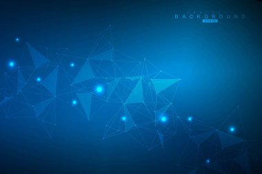 Büyük veri görselleştirme arka plan. Modern futuristik sanal arka plan. Bilim ağ desen, çizgiler ve noktalar bağlama. Genel ağ bağlantısı vektör.