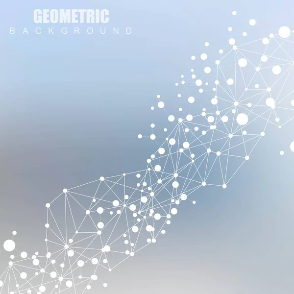 Struktur Molekül und Kommunikation. Dna, Atom, Neuronen. Wissenschaftliches Konzept für Ihr Design. Verbundene Linien mit Punkten. Medizin, Technologie, Chemie, wissenschaftlicher Hintergrund. Vektorillustration. — Stockvektor