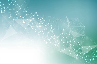 Büyük veri görselleştirme arka plan. Modern futuristik sanal arka plan. Bilim ağ desen, çizgiler ve noktalar bağlama. Genel ağ bağlantısı vektör.