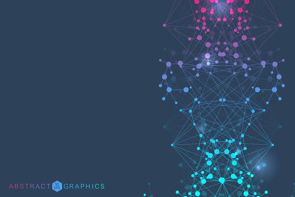 Фон визуализации больших данных. Современный футуристический виртуальный абстрактный фон. Научная сеть, соединяющая линии и точки. Глобальный вектор сетевого соединения
.