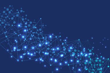 Büyük veri görselleştirme arka plan. Modern futuristik sanal arka plan. Bilim ağ desen, çizgiler ve noktalar bağlama. Genel ağ bağlantısı vektör.