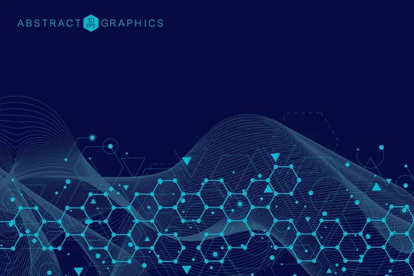 Yapı molekülü ve iletişim. DNA, atom, nöronlar. Tasarımınız için bilimsel bir kavram. Noktalarla birleştirilmiş çizgiler. Tıp, teknoloji, kimya, bilim geçmişi. Vektör illüstrasyonu.