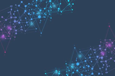 Büyük veri görselleştirme arka plan. Modern futuristik sanal arka plan. Bilim ağ desen, çizgiler ve noktalar bağlama. Genel ağ bağlantısı vektör.