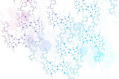 Yapı molekülü ve iletişim. DNA, atom, nöronlar. Tasarımınız için bilimsel bir kavram. Noktalarla birleştirilmiş çizgiler. Tıp, teknoloji, kimya, bilim geçmişi. Vektör illüstrasyonu.