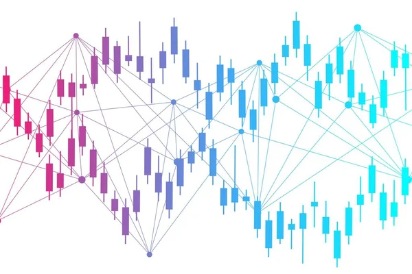 주식 시장 또는 forex 거래 그래프. 차트 in financial market vector illustration Abstract financial background. — 스톡 벡터