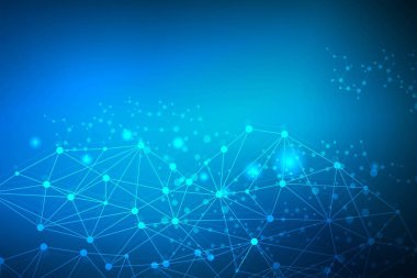 Büyük veri görselleştirme arka plan. Modern futuristik sanal arka plan. Bilim ağ desen, çizgiler ve noktalar bağlama. Genel ağ bağlantısı vektör.