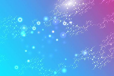 Bilim ağı şablonu, noktaları ve çizgileri birleştiriyor. Teknoloji altıgenlerin yapısı veya moleküler bağlantı elementleri.