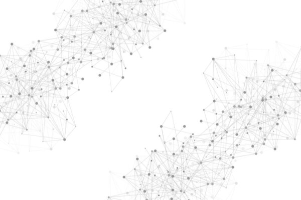 Геометрический абстрактный фон с связной линией и точками. Структурная молекула и связь. Научная концепция вашего дизайна. Медицинский, технологический, научный опыт. иллюстрация.