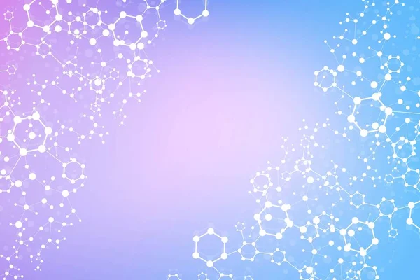 Moderne futuristische achtergrond van het wetenschappelijke hexagonale patroon. Virtuele abstracte achtergrond met deeltjes, moleculestructuur voor geneeskunde, technologie, chemie, wetenschap. Sociaal netwerk — Stockfoto