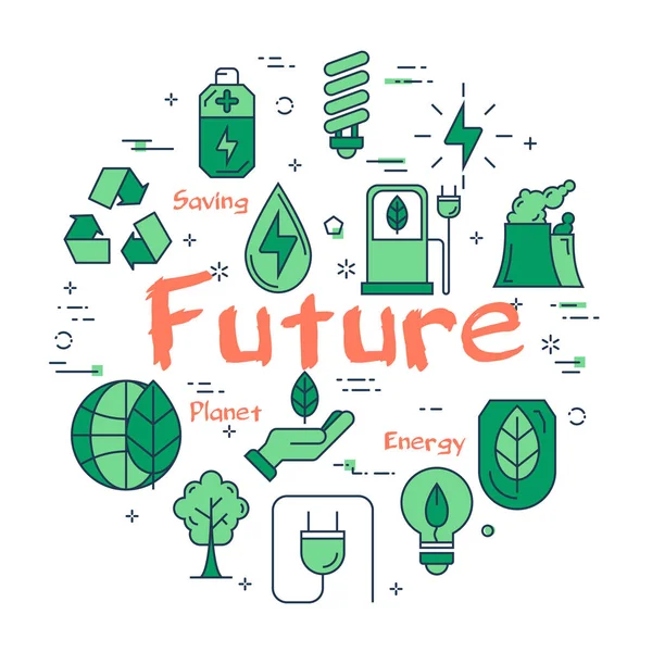 Зеленая экологическая концепция будущего — стоковый вектор
