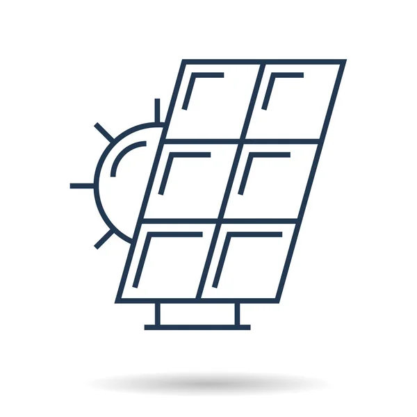 Ícone linear da bateria solar — Vetor de Stock