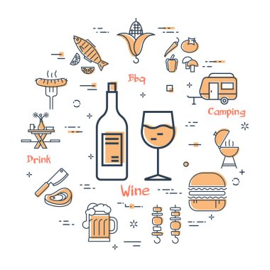 Izgara kavramı - şarap ve içecek