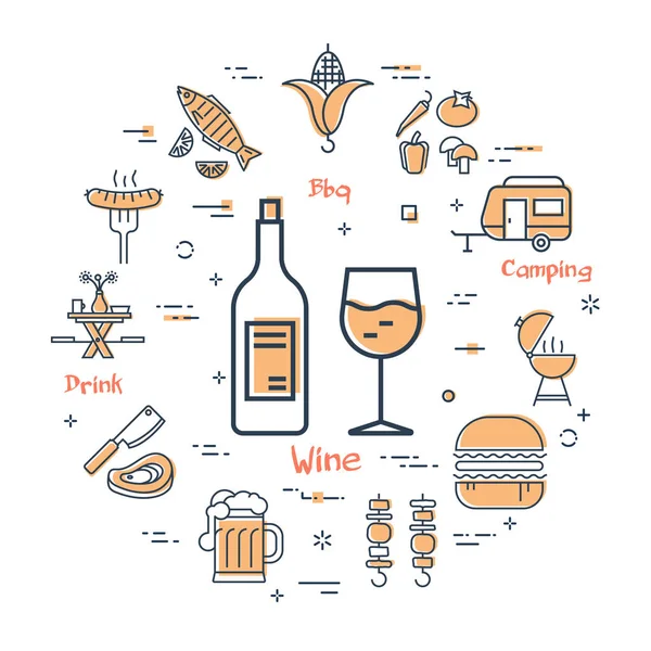 Izgara kavramı - şarap ve içecek