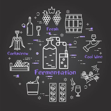 Siyah afiş şarap yapımı - fermantasyon
