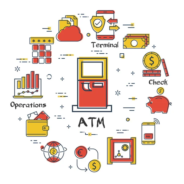 Wektor bankowej pojęcie - Atm pament terminali — Wektor stockowy