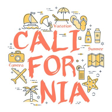 Yaz tatilinde renkli simgeler - Kaliforniya