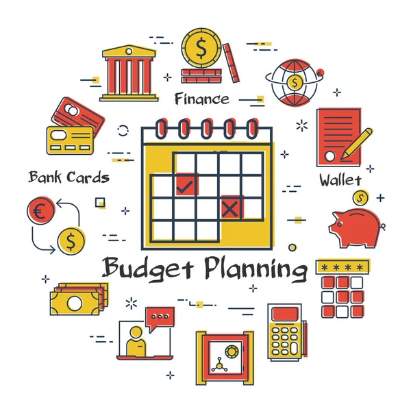 Vector Finance en Banking Budgetplanning concept — Stockvector