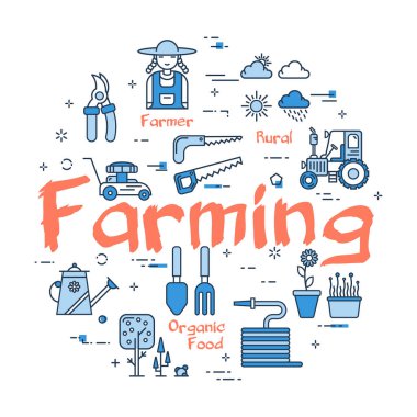 Doğrusal tarım kavramının vektör mavisi sancağıName