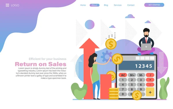 Plantilla de encabezado web vectorial de retorno de ventas — Archivo Imágenes Vectoriales