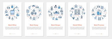 Şarap yapımı konseptine sahip dikey afişler - en iyi şarap, üzüm ve işlem