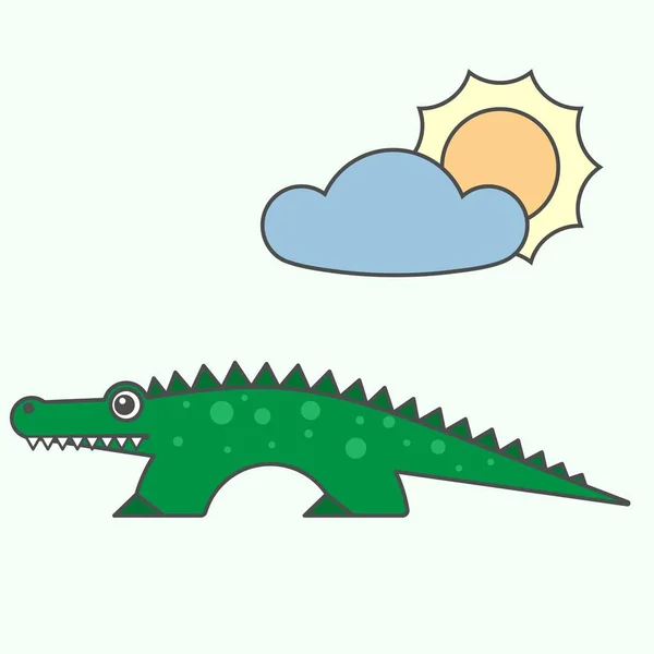 Timsah stil, vektör sanat çocuklar için çizgi film