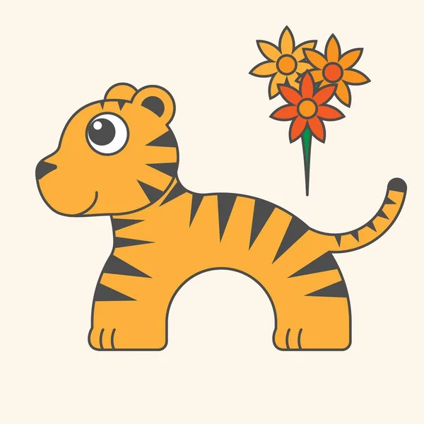 Kaplan stili, vektör sanat çocuklar için çizgi film