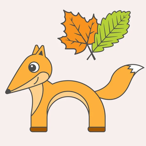 Karikatür tarzı fox, çocuklar için sanat vektör