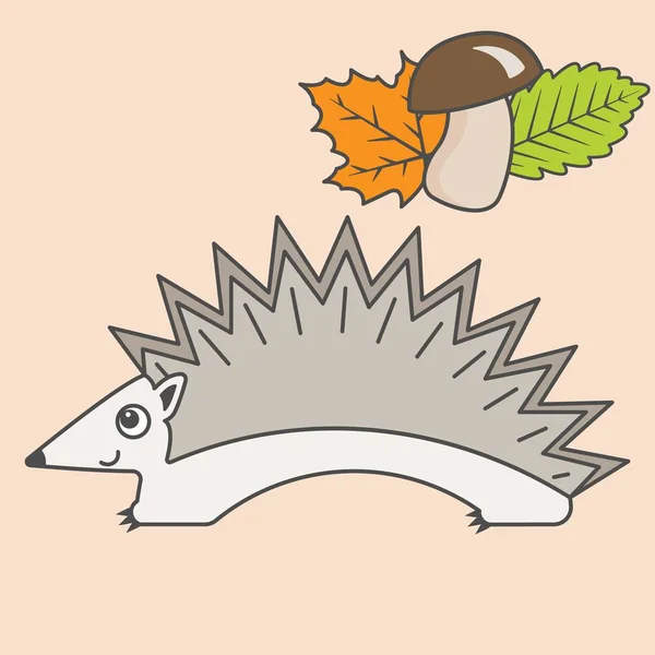 Kirpi karikatür tarzı, çocuklar için vektör sanat