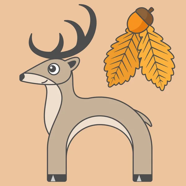 Geyik stil, vektör sanat çocuklar için çizgi film